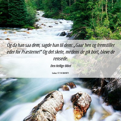 Picture 06 - Lukas 17:14 DA1871 - Og da han saa dem, sagde han til dem: „Gaar hen - Bible Verse Picture