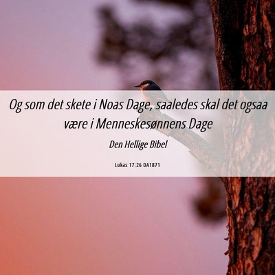 Picture 06 - Lukas 17:26 DA1871 - Og som det skete i Noas Dage, saaledes skal det - Bible Verse Picture
