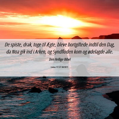 Picture 06 - Lukas 17:27 DA1871 - De spiste, drak, toge til Ægte, bleve - Bible Verse Picture