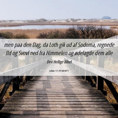 Picture 06 - Lukas 17:29 DA1871 - men paa den Dag, da Loth gik ud af Sodoma, - Bible Verse Picture