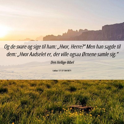 Picture 06 - Lukas 17:37 DA1871 - Og de svare og sige til ham: „Hvor, Herre?“ - Bible Verse Picture