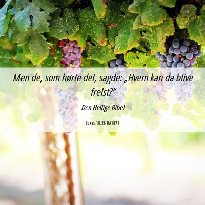 Picture 06 - Lukas 18:26 DA1871 - Men de, som hørte det, sagde: „Hvem kan da - Bible Verse Picture
