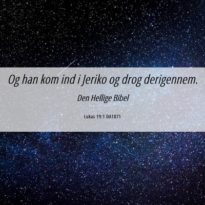 Picture 06 - Lukas 19:1 DA1871 - Og han kom ind i Jeriko og drog - Bible Verse Picture