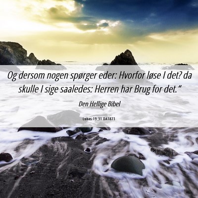 Picture 06 - Lukas 19:31 DA1871 - Og dersom nogen spørger eder: Hvorfor løse I - Bible Verse Picture