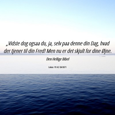 Picture 06 - Lukas 19:42 DA1871 - „Vidste dog ogsaa du, ja, selv paa denne din - Bible Verse Picture
