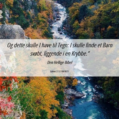 Picture 06 - Lukas 2:12 DA1871 - Og dette skulle I have til Tegn: I skulle finde - Bible Verse Picture