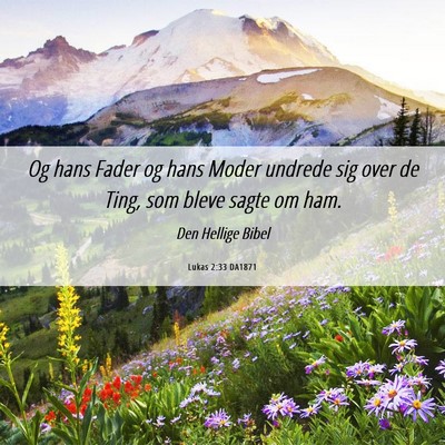 Picture 06 - Lukas 2:33 DA1871 - Og hans Fader og hans Moder undrede sig over de - Bible Verse Picture