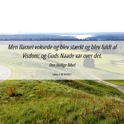Picture 06 - Lukas 2:40 DA1871 - Men Barnet voksede og blev stærkt og blev fuldt - Bible Verse Picture