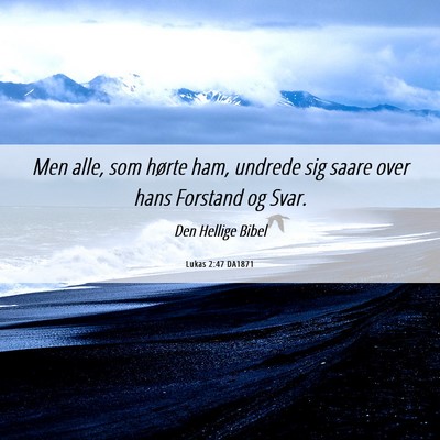 Picture 06 - Lukas 2:47 DA1871 - Men alle, som hørte ham, undrede sig saare over - Bible Verse Picture