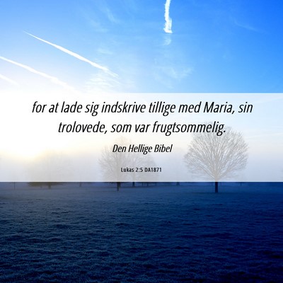 Picture 06 - Lukas 2:5 DA1871 - for at lade sig indskrive tillige med Maria, sin - Bible Verse Picture