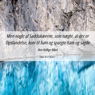 Picture 06 - Lukas 20:27 DA1871 - Men nogle af Saddukæerne, som nægte, at der er - Bible Verse Picture