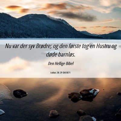 Picture 06 - Lukas 20:29 DA1871 - Nu var der syv Brødre; og den første tog en - Bible Verse Picture
