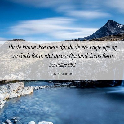 Picture 06 - Lukas 20:36 DA1871 - Thi de kunne ikke mere dø; thi de ere Engle lige - Bible Verse Picture