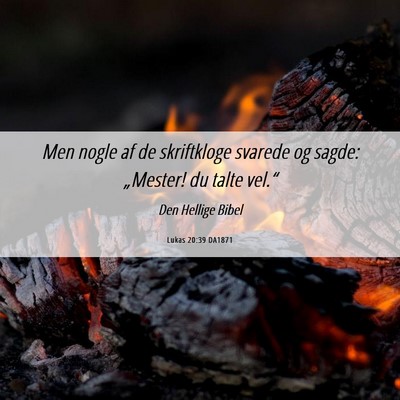 Picture 06 - Lukas 20:39 DA1871 - Men nogle af de skriftkloge svarede og sagde: - Bible Verse Picture