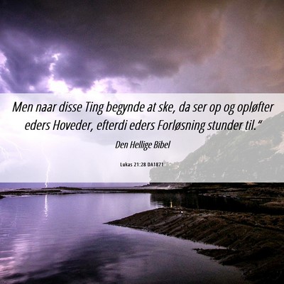 Picture 06 - Lukas 21:28 DA1871 - Men naar disse Ting begynde at ske, da ser op og - Bible Verse Picture