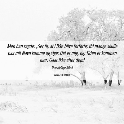 Picture 06 - Lukas 21:8 DA1871 - Men han sagde: „Ser til, at I ikke blive - Bible Verse Picture