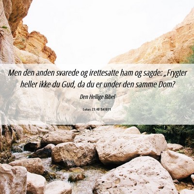 Picture 06 - Lukas 23:40 DA1871 - Men den anden svarede og irettesatte ham og - Bible Verse Picture