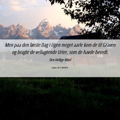 Picture 06 - Lukas 24:1 DA1871 - Men paa den første Dag i Ugen meget aarle kom de - Bible Verse Picture