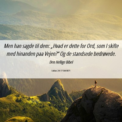 Picture 06 - Lukas 24:17 DA1871 - Men han sagde til dem: „Hvad er dette for Ord, - Bible Verse Picture