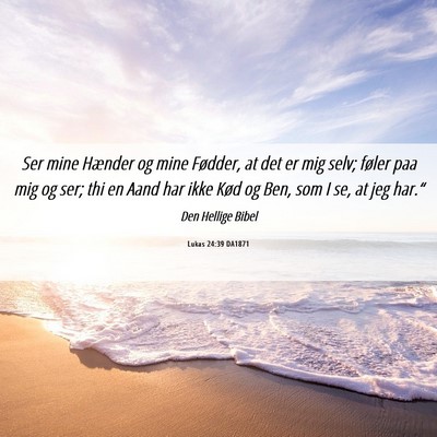 Picture 06 - Lukas 24:39 DA1871 - Ser mine Hænder og mine Fødder, at det er mig - Bible Verse Picture