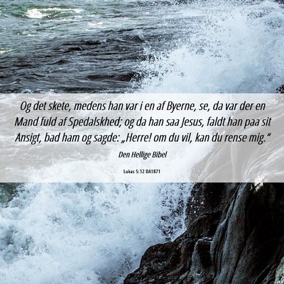 Picture 06 - Lukas 5:12 DA1871 - Og det skete, medens han var i en af Byerne, se, - Bible Verse Picture