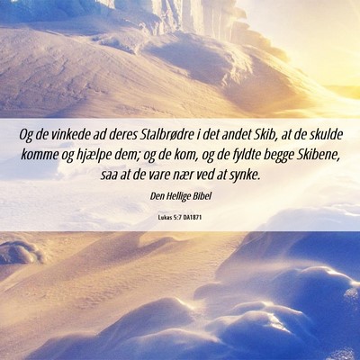 Picture 06 - Lukas 5:7 DA1871 - Og de vinkede ad deres Stalbrødre i det andet - Bible Verse Picture