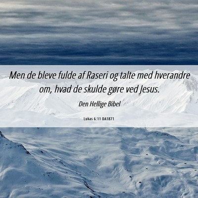 Picture 06 - Lukas 6:11 DA1871 - Men de bleve fulde af Raseri og talte med - Bible Verse Picture