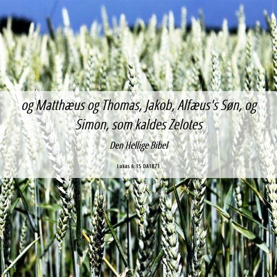 Picture 06 - Lukas 6:15 DA1871 - og Matthæus og Thomas, Jakob, Alfæus's Søn, og - Bible Verse Picture