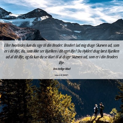 Picture 06 - Lukas 6:42 DA1871 - Eller hvorledes kan du sige til din Broder: - Bible Verse Picture