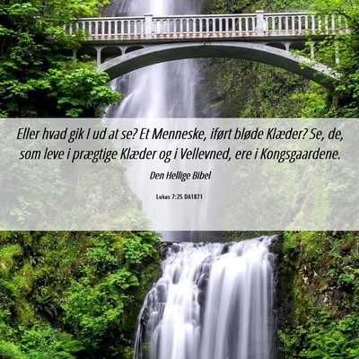 Picture 06 - Lukas 7:25 DA1871 - Eller hvad gik I ud at se? Et Menneske, iført - Bible Verse Picture