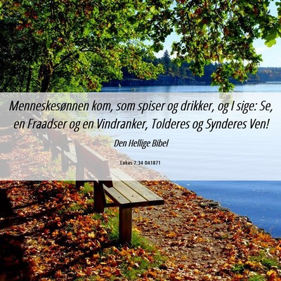 Picture 06 - Lukas 7:34 DA1871 - Menneskesønnen kom, som spiser og drikker, og I - Bible Verse Picture