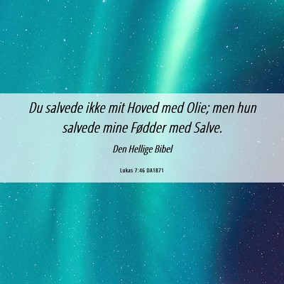 Picture 06 - Lukas 7:46 DA1871 - Du salvede ikke mit Hoved med Olie; men hun - Bible Verse Picture
