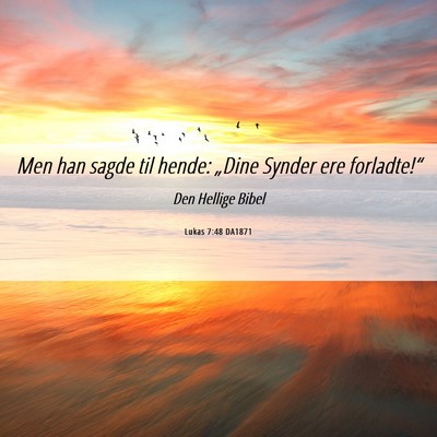 Picture 06 - Lukas 7:48 DA1871 - Men han sagde til hende: „Dine Synder ere - Bible Verse Picture