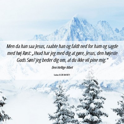 Picture 06 - Lukas 8:28 DA1871 - Men da han saa Jesus, raabte han og faldt ned for - Bible Verse Picture