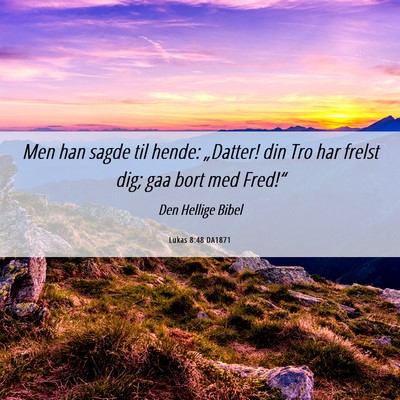 Picture 06 - Lukas 8:48 DA1871 - Men han sagde til hende: „Datter! din Tro har - Bible Verse Picture