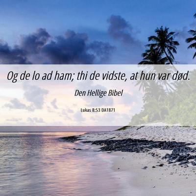Picture 06 - Lukas 8:53 DA1871 - Og de lo ad ham; thi de vidste, at hun var - Bible Verse Picture