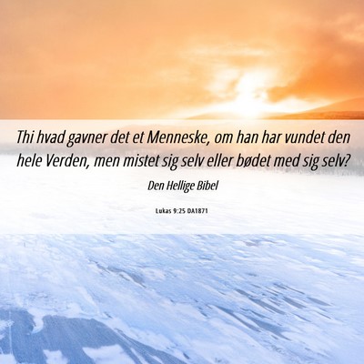 Picture 06 - Lukas 9:25 DA1871 - Thi hvad gavner det et Menneske, om han har - Bible Verse Picture
