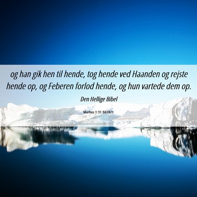 Picture 06 - Markus 1:31 DA1871 - og han gik hen til hende, tog hende ved Haanden - Bible Verse Picture