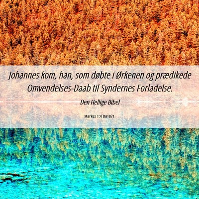 Picture 06 - Markus 1:4 DA1871 - Johannes kom, han, som døbte i Ørkenen og - Bible Verse Picture