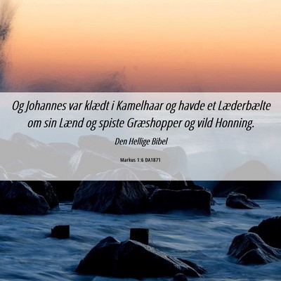 Picture 06 - Markus 1:6 DA1871 - Og Johannes var klædt i Kamelhaar og havde et - Bible Verse Picture