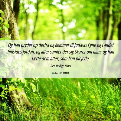 Picture 06 - Markus 10:1 DA1871 - Og han bryder op derfra og kommer til Judæas - Bible Verse Picture