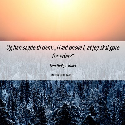 Picture 06 - Markus 10:36 DA1871 - Og han sagde til dem: „Hvad ønske I, at jeg - Bible Verse Picture