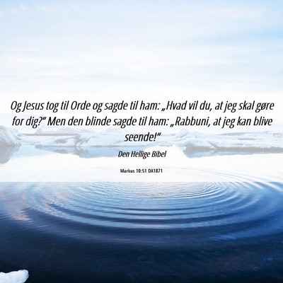 Picture 06 - Markus 10:51 DA1871 - Og Jesus tog til Orde og sagde til ham: „Hvad - Bible Verse Picture