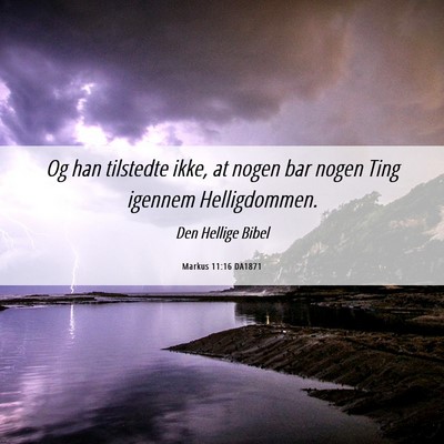 Picture 06 - Markus 11:16 DA1871 - Og han tilstedte ikke, at nogen bar nogen Ting - Bible Verse Picture