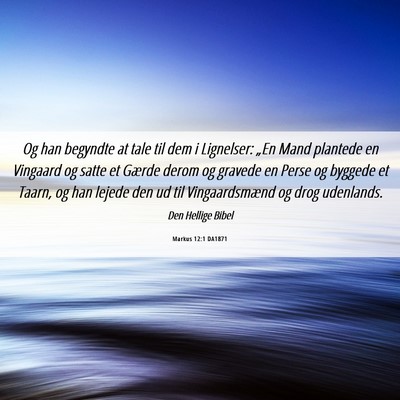 Picture 06 - Markus 12:1 DA1871 - Og han begyndte at tale til dem i Lignelser: - Bible Verse Picture