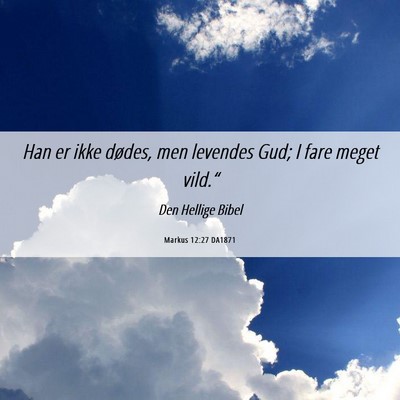 Picture 06 - Markus 12:27 DA1871 - Han er ikke dødes, men levendes Gud; I fare - Bible Verse Picture