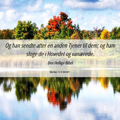 Picture 06 - Markus 12:4 DA1871 - Og han sendte atter en anden Tjener til dem; og - Bible Verse Picture