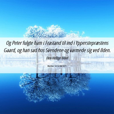 Picture 06 - Markus 14:54 DA1871 - Og Peter fulgte ham i Frastand til ind i - Bible Verse Picture