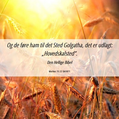 Picture 06 - Markus 15:22 DA1871 - Og de føre ham til det Sted Golgatha, det er - Bible Verse Picture