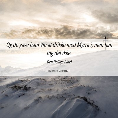 Picture 06 - Markus 15:23 DA1871 - Og de gave ham Vin at drikke med Myrra i; men han - Bible Verse Picture